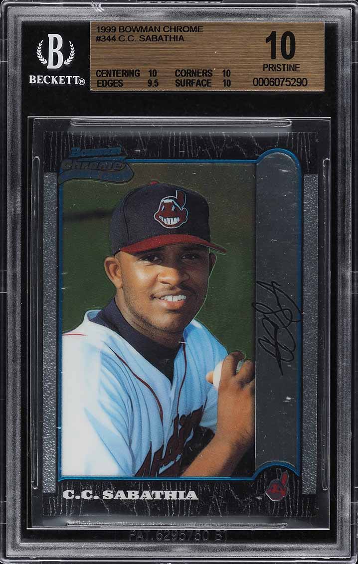 1999 Bowman Chrome C.C. Sabathia ROOKIE #344 BGS 10 PRISTINE