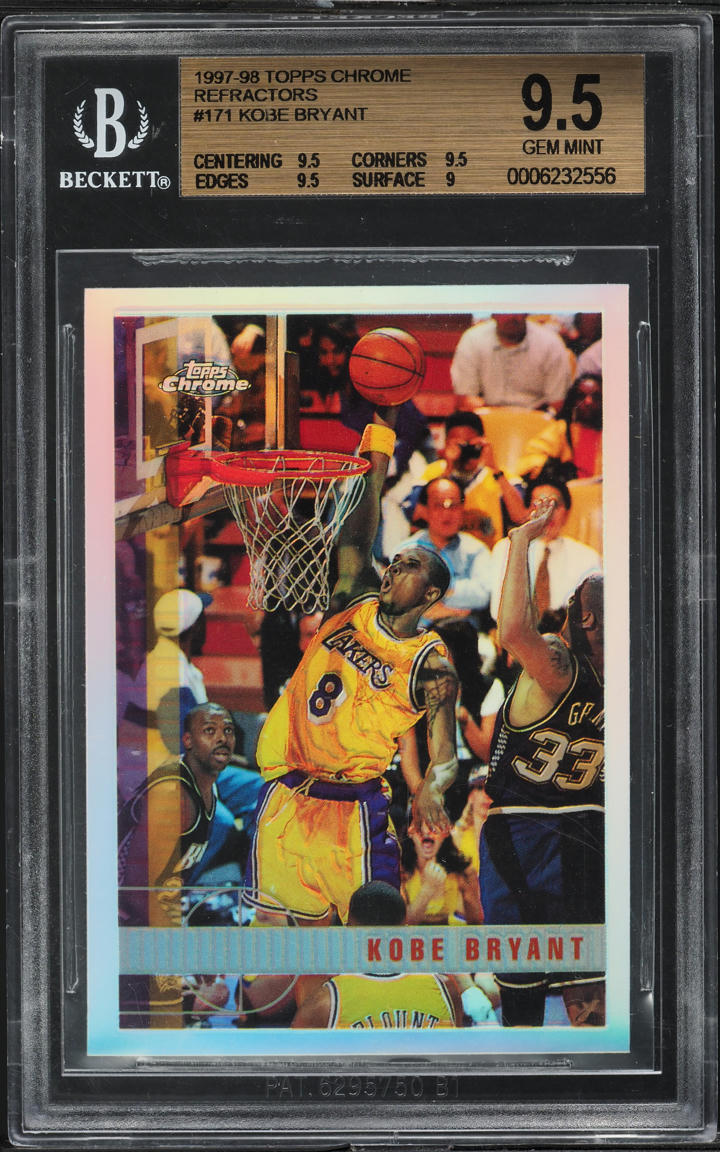 1997 Topps Chrome Refractor Kobe Bryant #171 BGS 9.5 GEM MINT