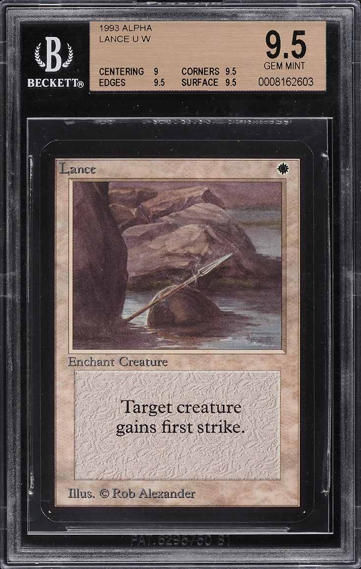 1993 Magic The Gathering MTG Alpha Lance U W BGS 9.5 GEM MINT