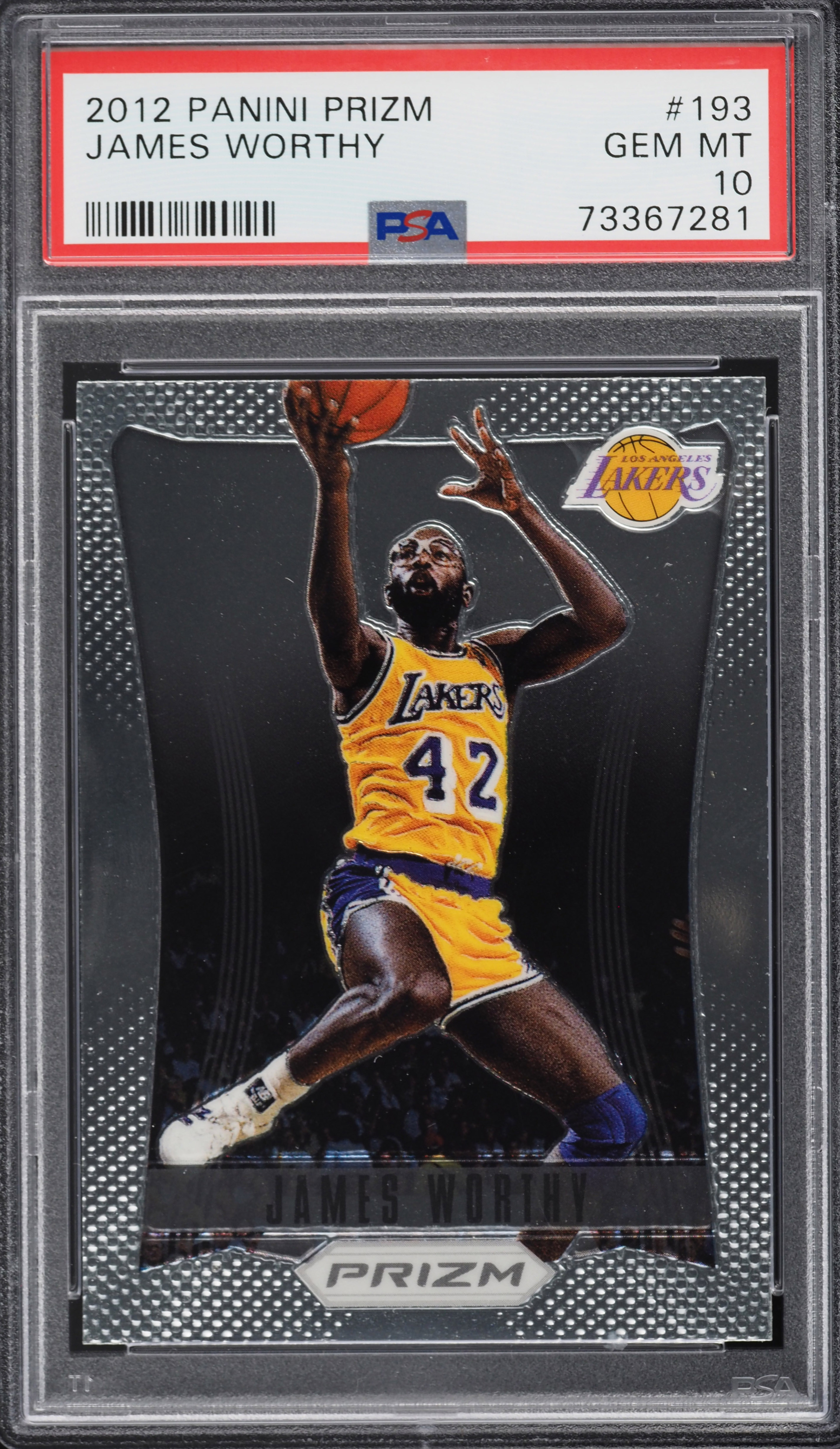 2012 Panini Prizm James Worthy #193 PSA 10 GEM MINT