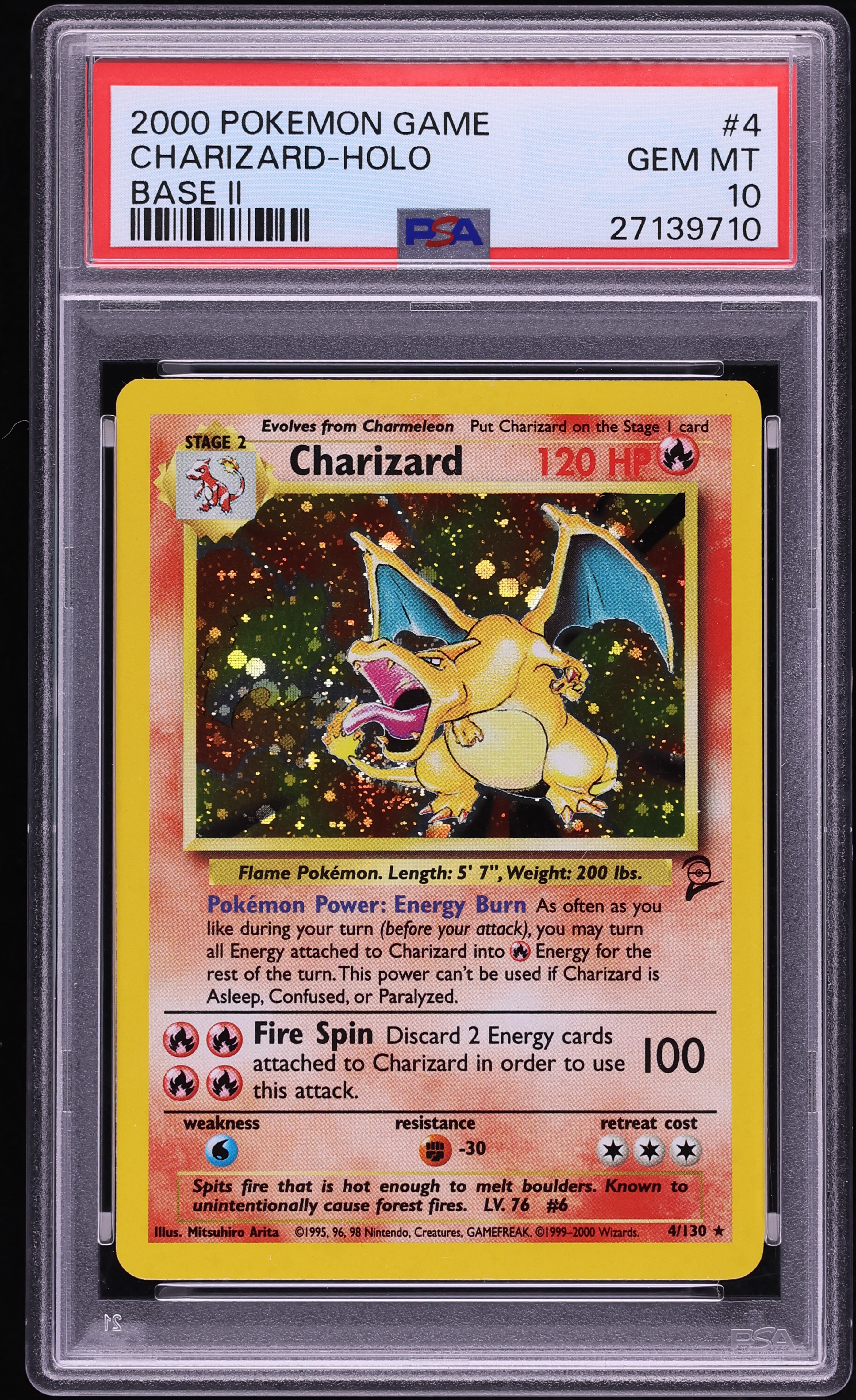 2000 Pokemon Base Set 2 Holo Charizard #4 PSA 10 GEM MINT