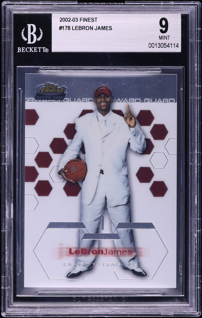 2002 Finest Basketball LeBron James ROOKIE #178 BGS 9 MINT