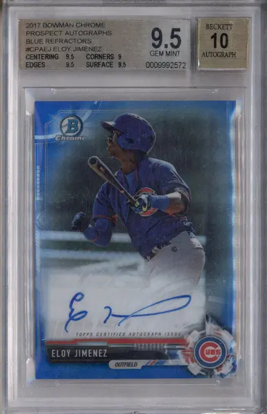 2017 Bowman Chrome Prospect Auto Blue Refractor #CPAEJ Eloy Jimenez /150 BGS 9.5