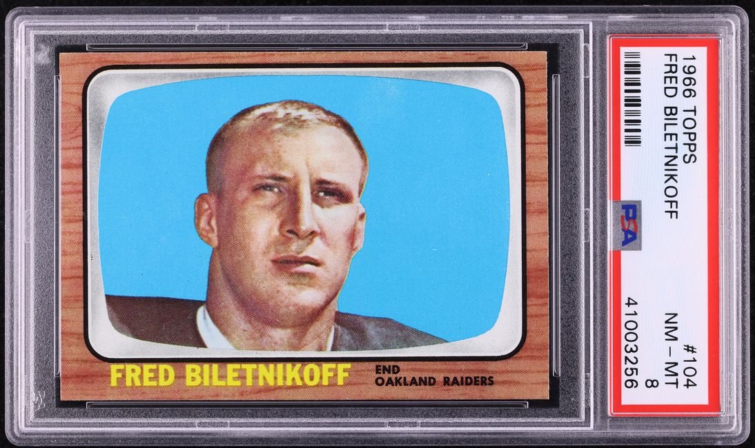 1966 Topps Football Fred Biletnikoff #104 PSA 8 NM-MT