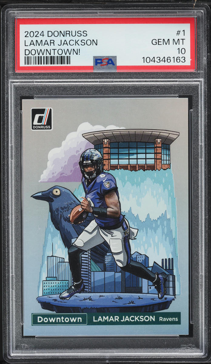 2024 Donruss Downtown Lamar Jackson #1 PSA 10 GEM MINT