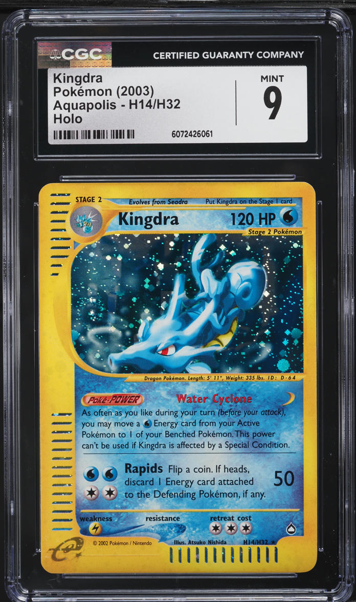 2003 Pokemon Aquapolis Holo Kingdra #H14 CGC 9 MINT