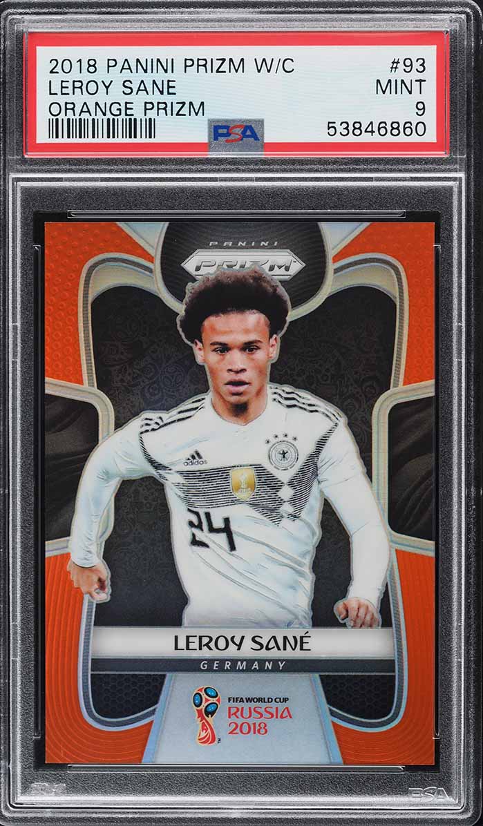 2018 Panini Prizm World Cup Orange Leroy Sane 65/65 #93 PSA 9 MINT