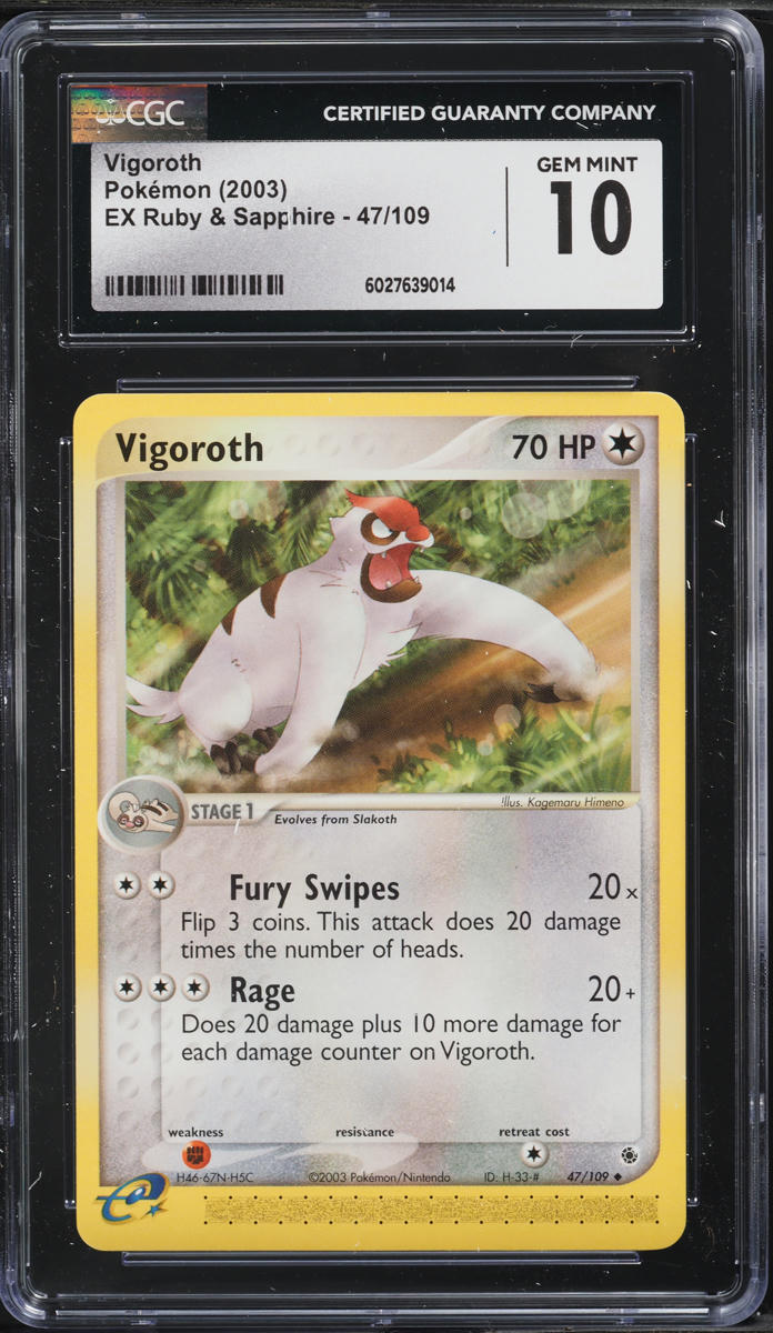 2003 Pokemon EX Ruby & Sapphire Vigoroth #47 CGC 10 GEM MINT