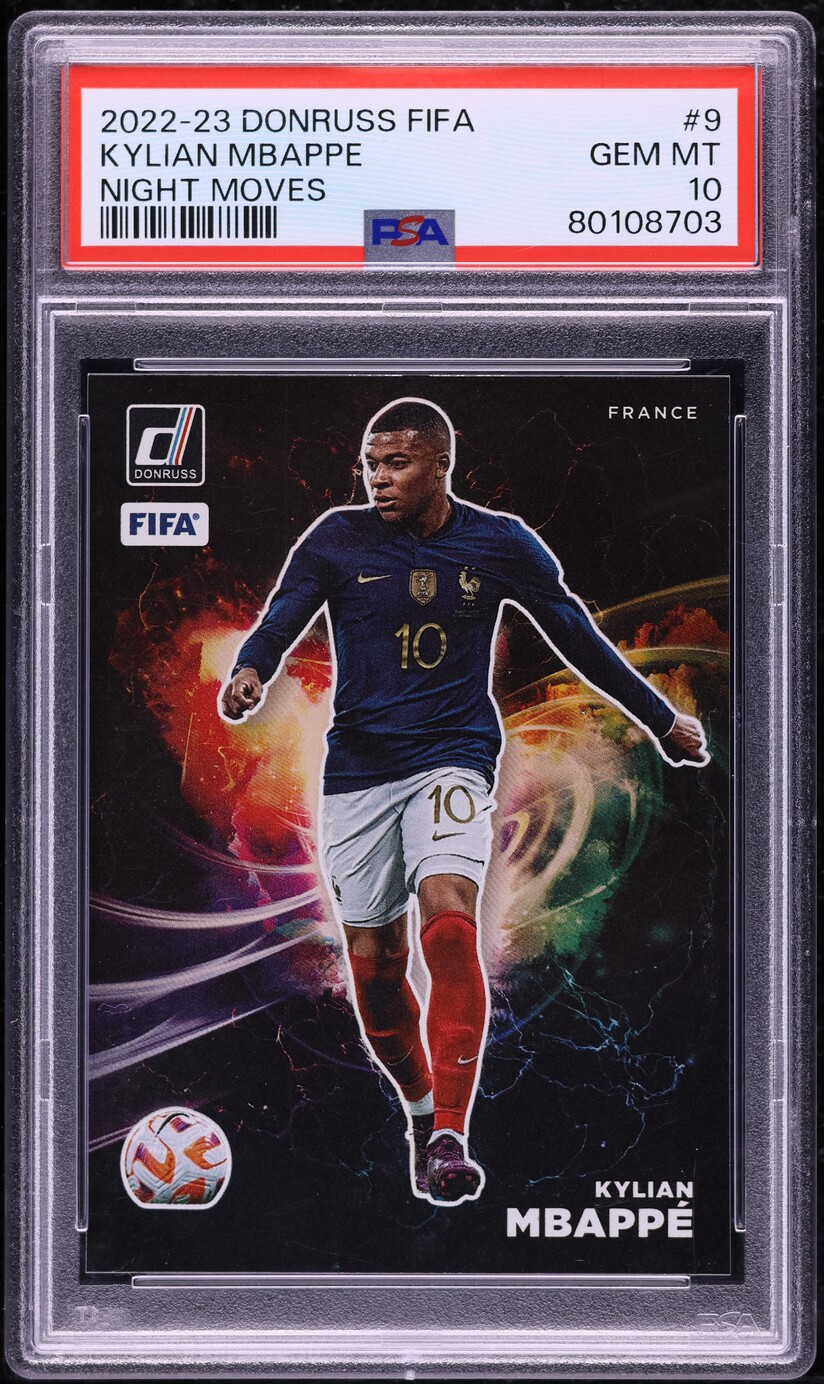 2022 Donruss FIFA Night Moves Kylian Mbappe #9 PSA 10 GEM MINT