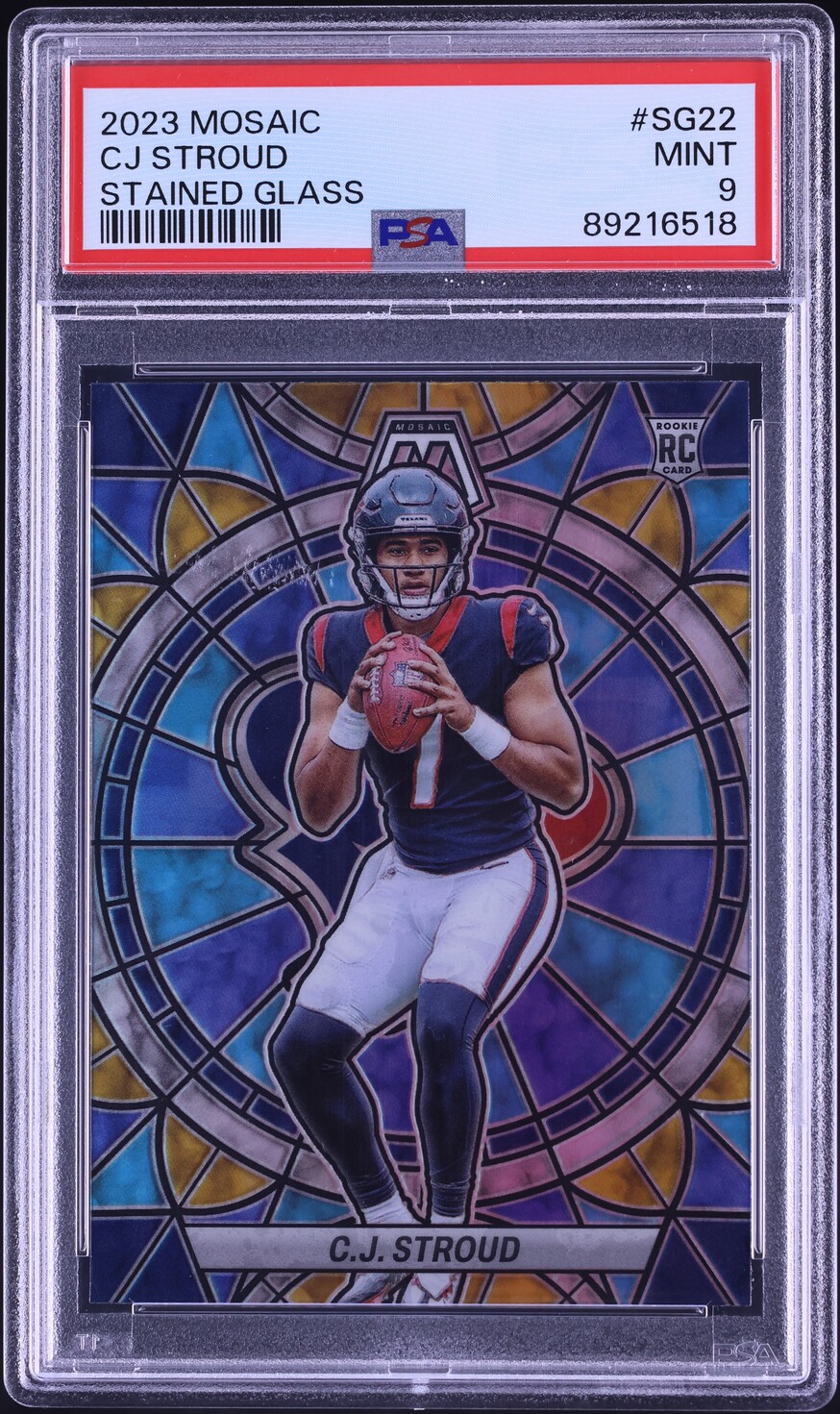 2023 Panini Mosaic Stained Glass C.J. Stroud ROOKIE #SG-22 PSA 9 MINT