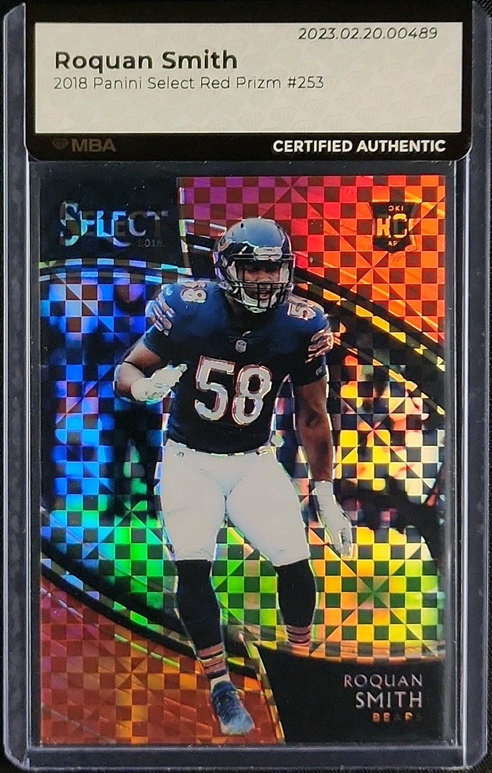 2018 Select Field Level Red Prizm Roquan Smith ROOKIE /49 #253 MBA AUTH