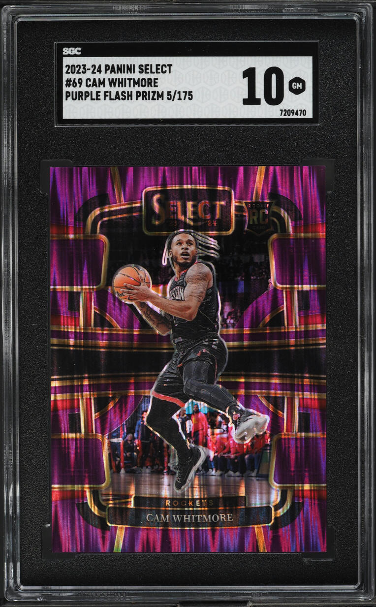 2023 Select Concourse Purple Flash Prizm Cam Whitmore ROOKIE /175 #69 SGC 10 GEM
