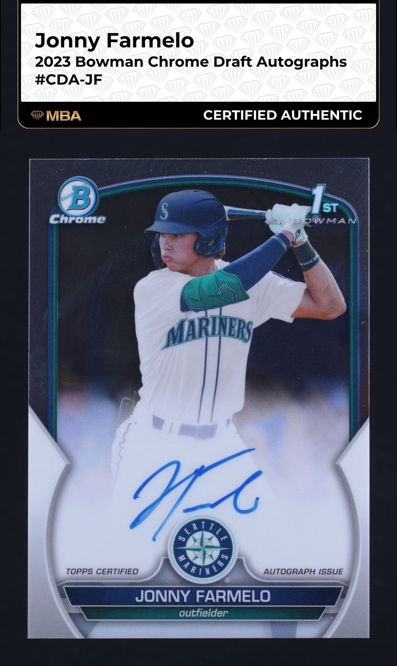2023 Bowman Chrome Draft Jonny Farmelo PROSPECT AUTO #CDA-JF MBA AUTH