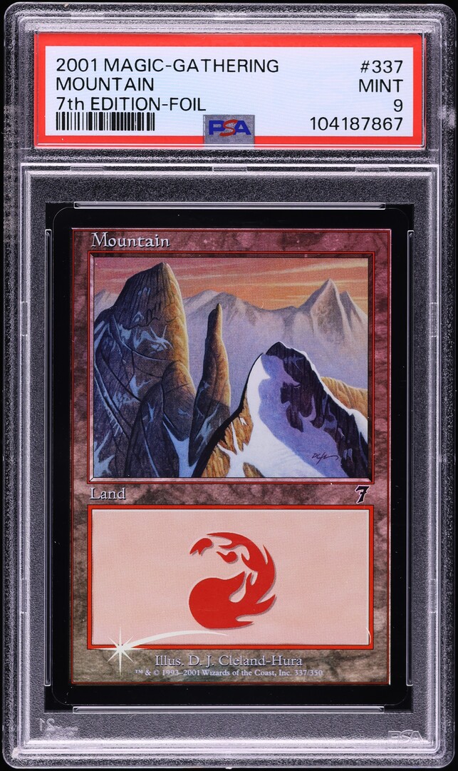 2001 Magic The Gathering MTG 7th Edition Foil Mountain #337 PSA 9 MINT