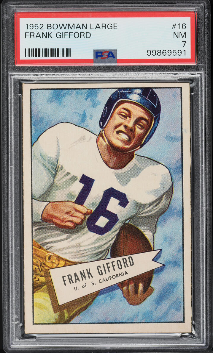 1952 Bowman Large Frank Gifford ROOKIE #16 PSA 7 NRMT