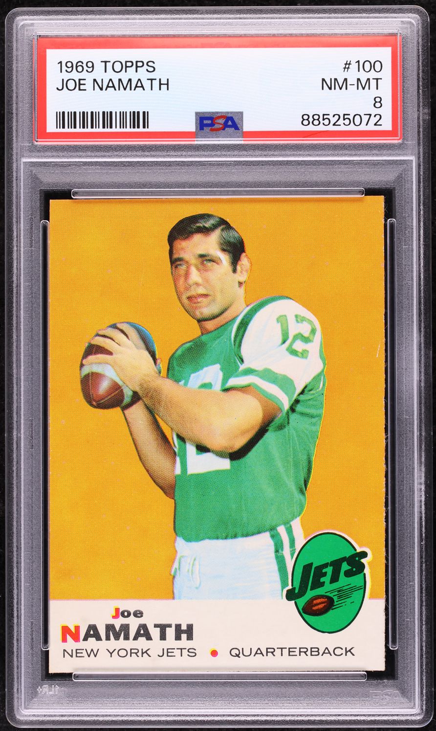 1969 Topps Football Joe Namath #100 PSA 8 NM-MT