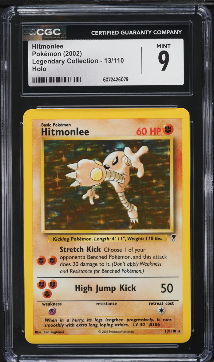 2002 Pokemon Legendary Collection Holo Hitmonlee #13 CGC 9 MINT