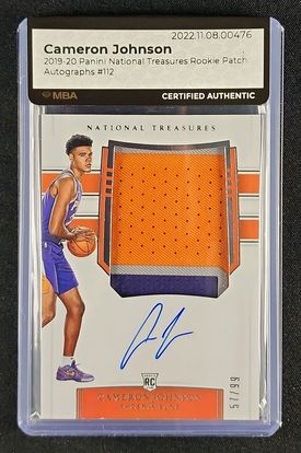 2019 National Treasures Cameron Johnson ROOKIE PATCH AUTO /99 #112 MBA AUTH