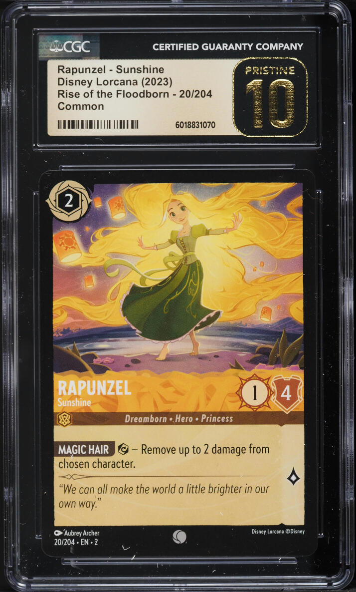 2023 Disney Lorcana Rise Of The Floodborn Rapunzel Sunshine #20 CGC 10 PRISTINE