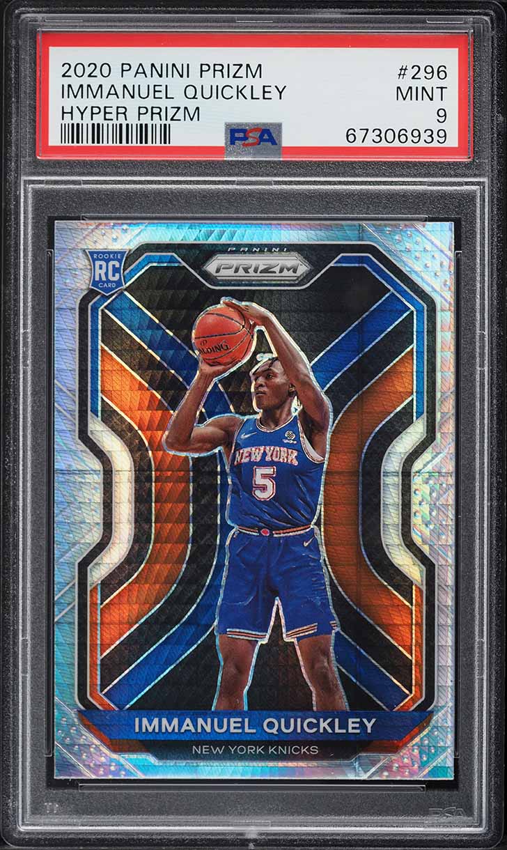 2020 Panini Prizm Hyper Immanuel Quickley ROOKIE #296 PSA 9 MINT