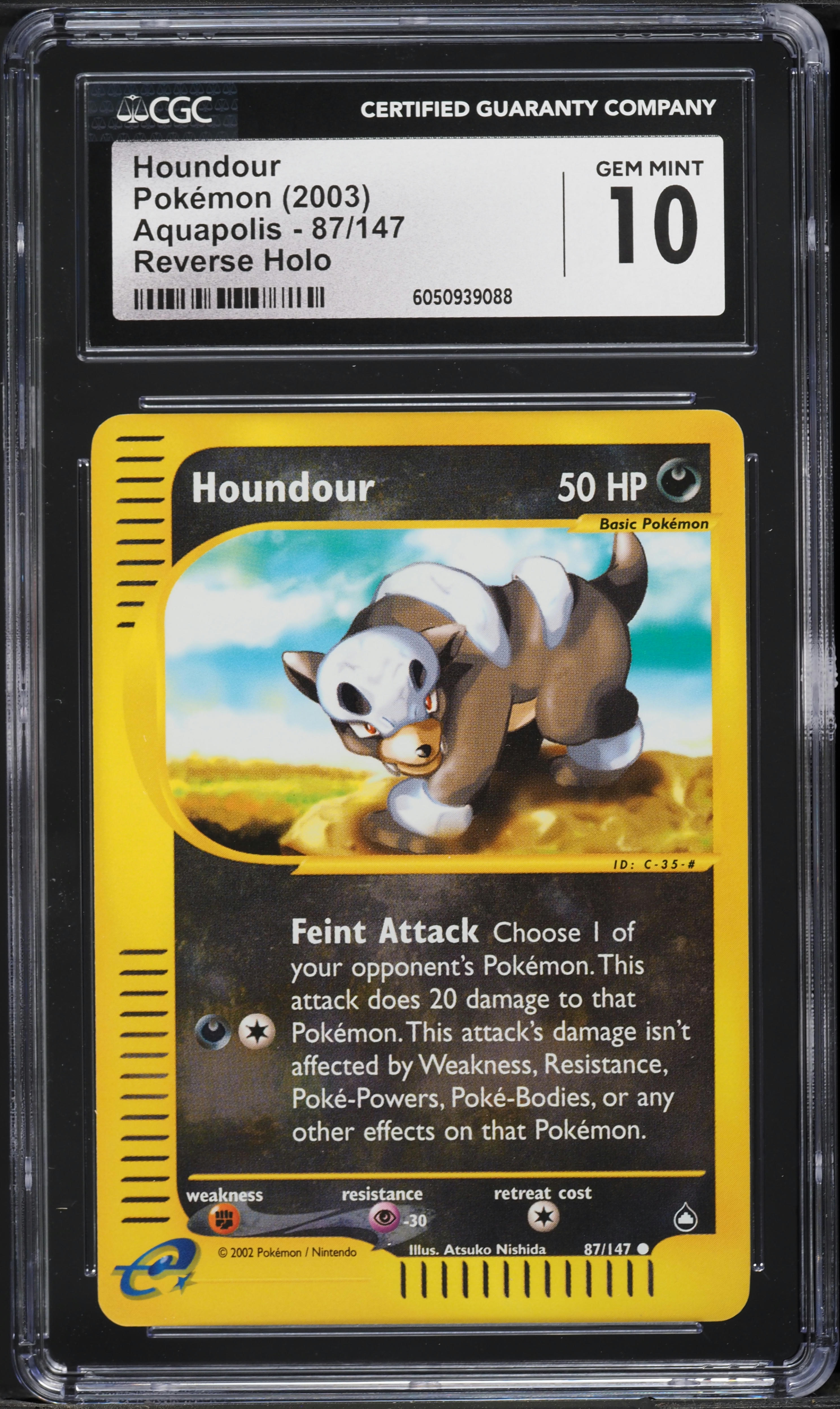 2003 Pokemon Aquapolis Reverse Holo Houndour #87 CGC 10 GEM MINT
