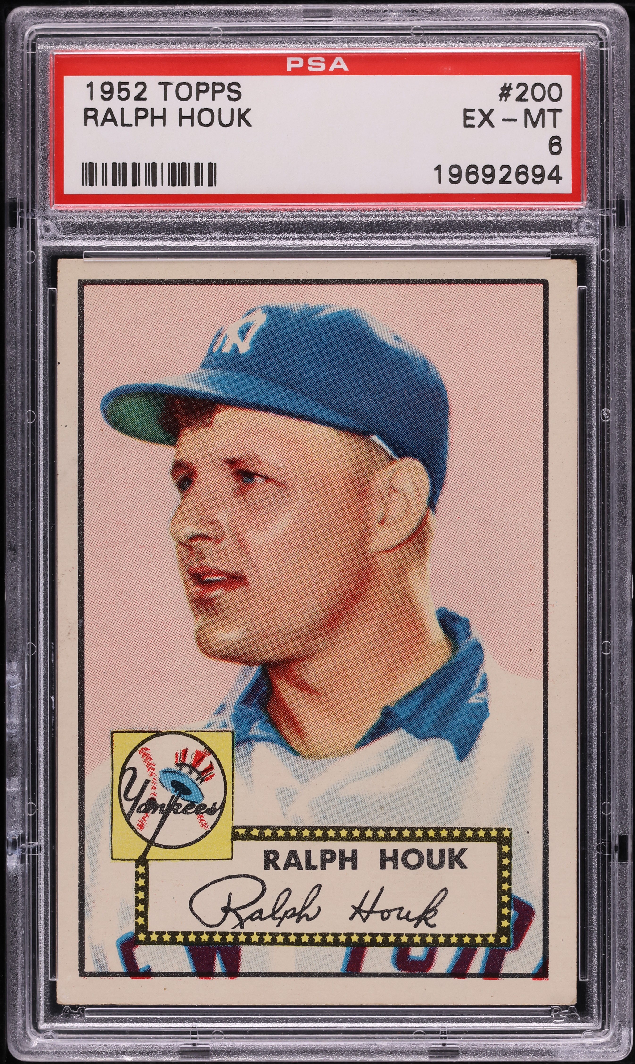 1952 Topps Ralph Houk ROOKIE #200 PSA 6 EXMT