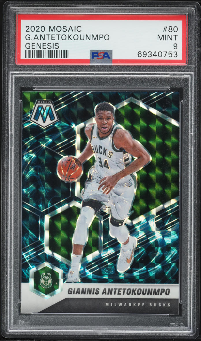 2020 Panini Mosaic Genesis Giannis Antetokounmpo #80 PSA 9 MINT