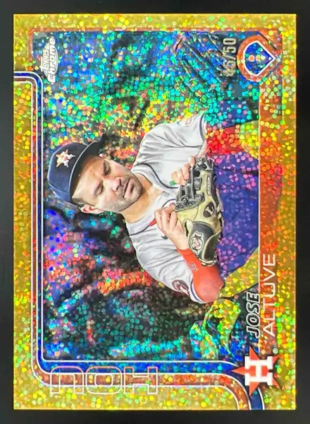 2025 Topps Chrome Image Variation Gold Speckle Refractor #77 Jose Altuve /50