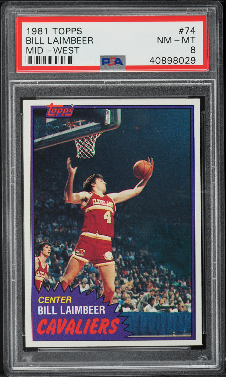 1981 Topps Basketball Bill Laimbeer ROOKIE, MIDWEST #74 PSA 8 NM-MT