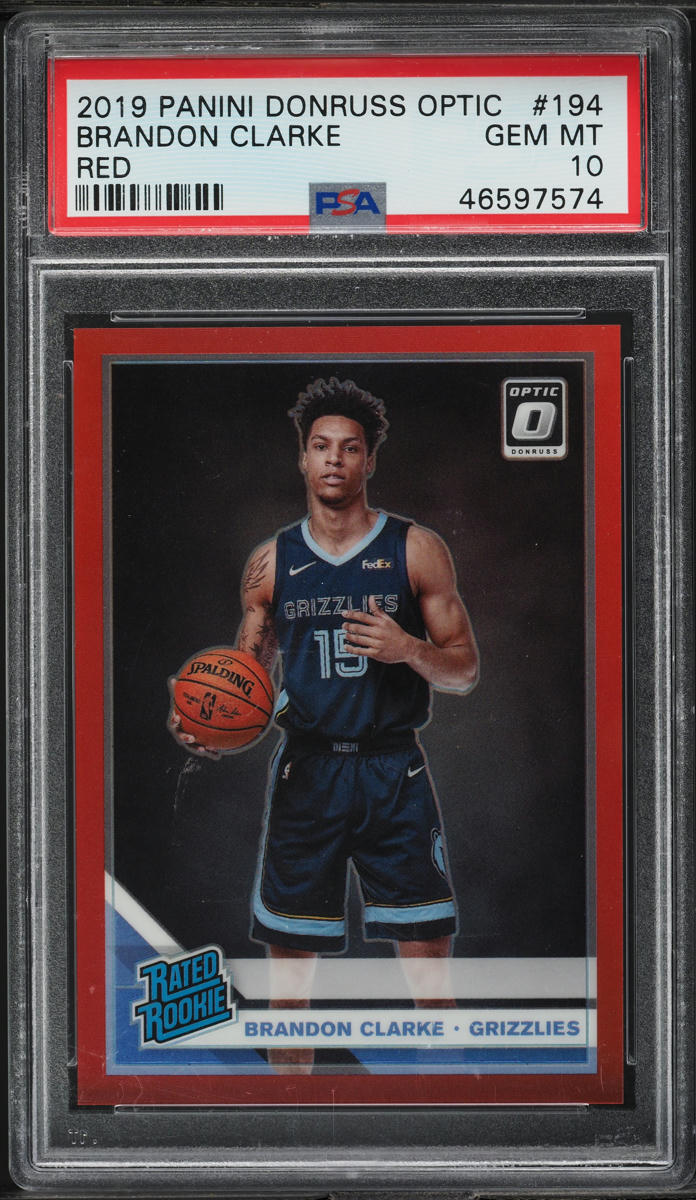 2019 Donruss Optic Red Brandon Clarke ROOKIE /99 #194 PSA 10 GEM MINT