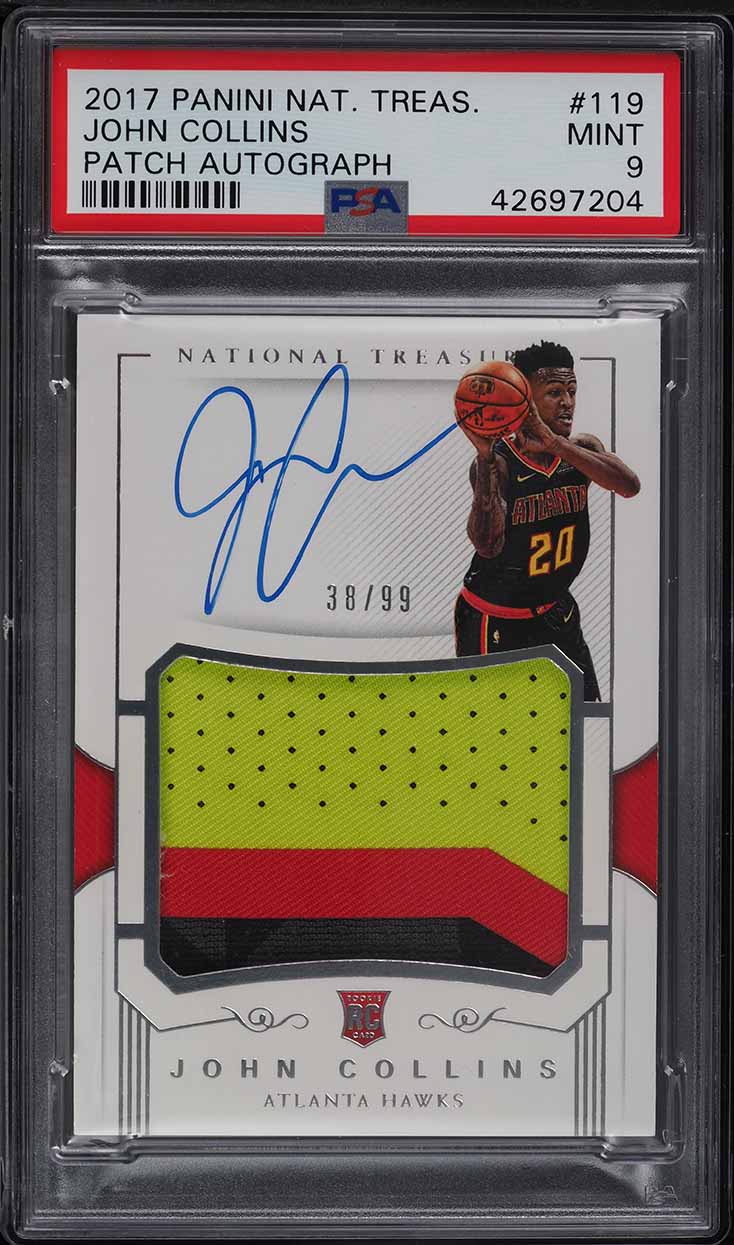 2017 National Treasures John Collins ROOKIE RC PATCH AUTO /99 #119 PSA 9 MINT