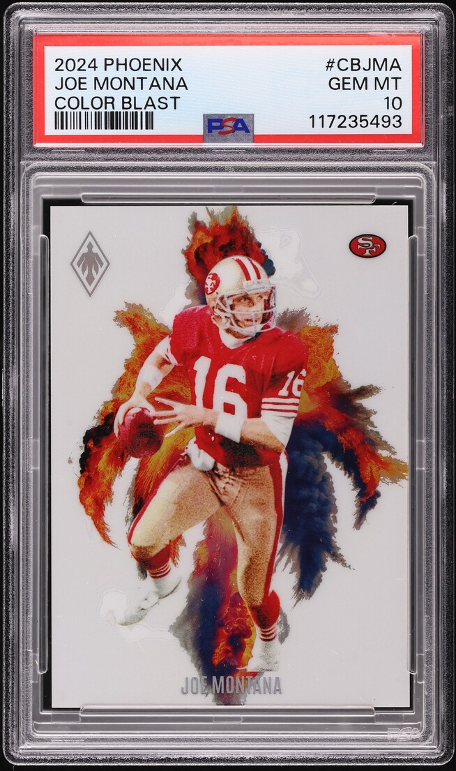 2024 Panini Phoenix Color Blast Joe Montana #CB-JMA PSA 10 GEM MINT