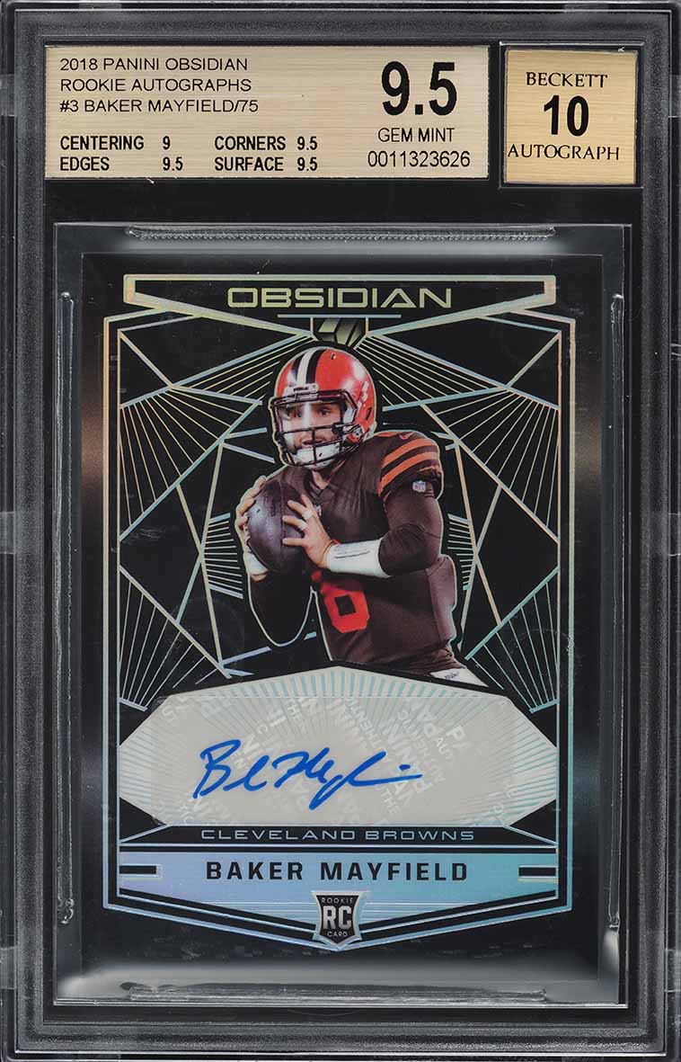 2018 Panini Obsidian Baker Mayfield ROOKIE AUTO /75 #RKA-BM BGS 9.5 GEM MINT