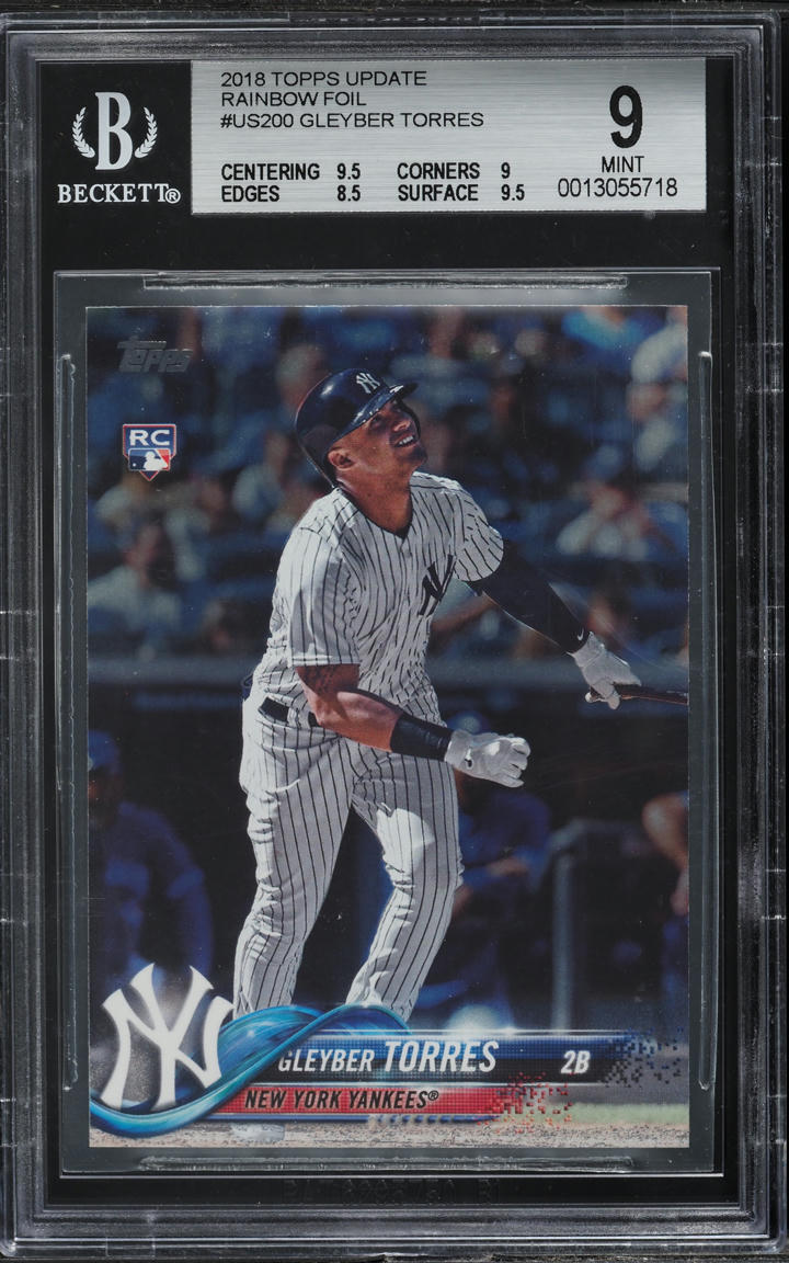2018 Topps Update Rainbow Foil Gleyber Torres ROOKIE #US200 BGS 9 MINT