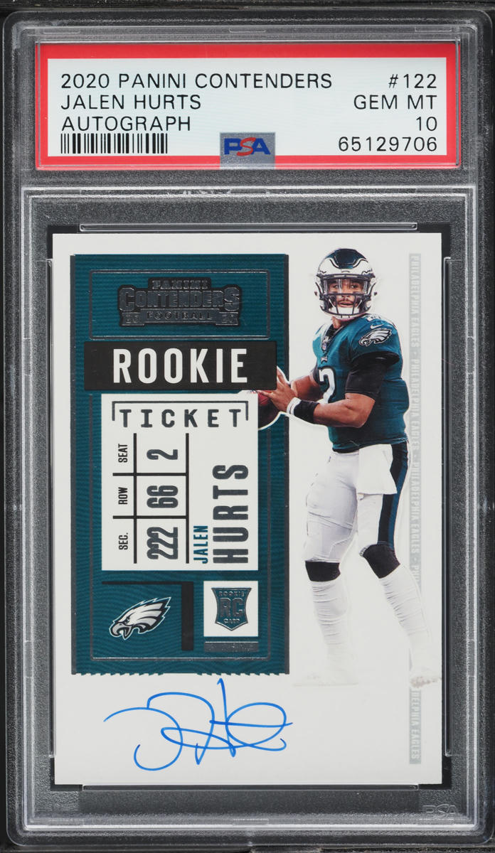 2020 Panini Contenders Jalen Hurts ROOKIE AUTO #122 PSA 10 GEM MINT