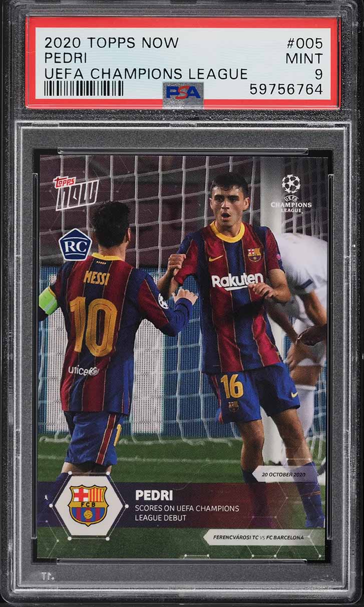 2020 Topps Now UEFA Champions League Pedri ROOKIE #5 PSA 9 MINT