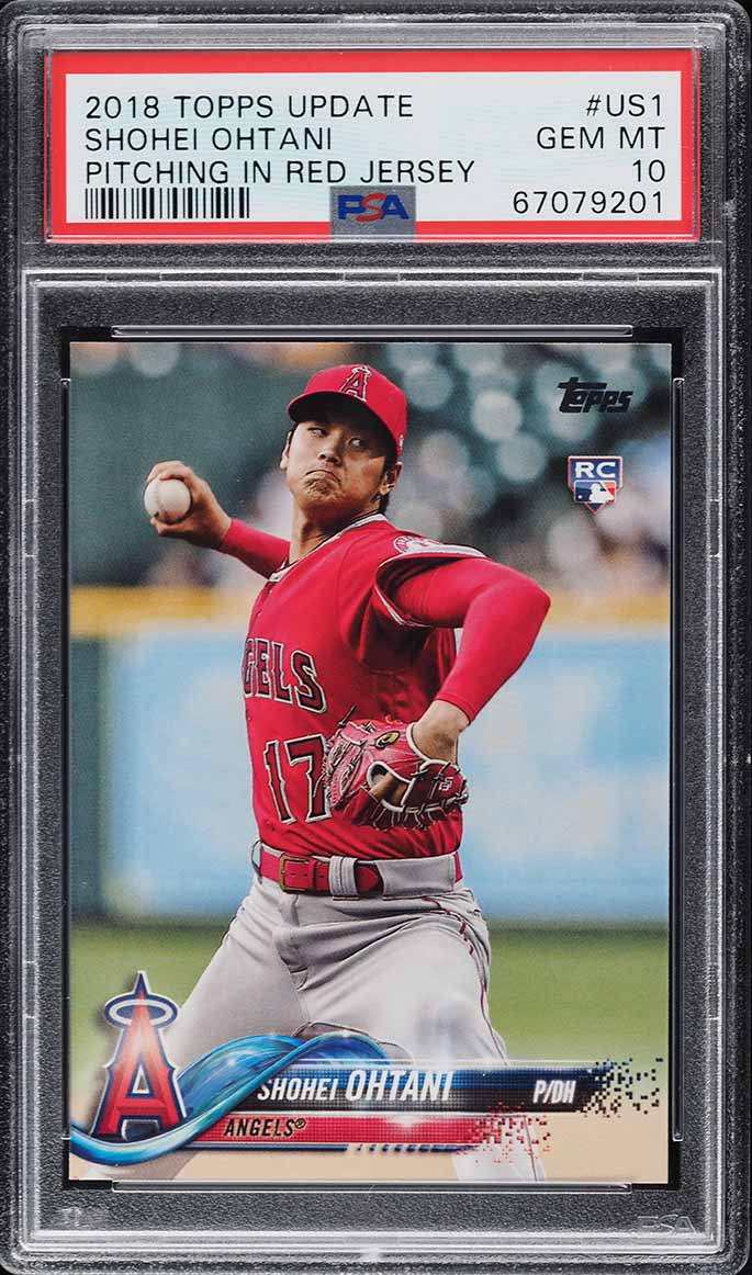 2018 Topps Update Pitching In Red Jersey Shohei Ohtani ROOKIE #US1 PSA 10 GEM