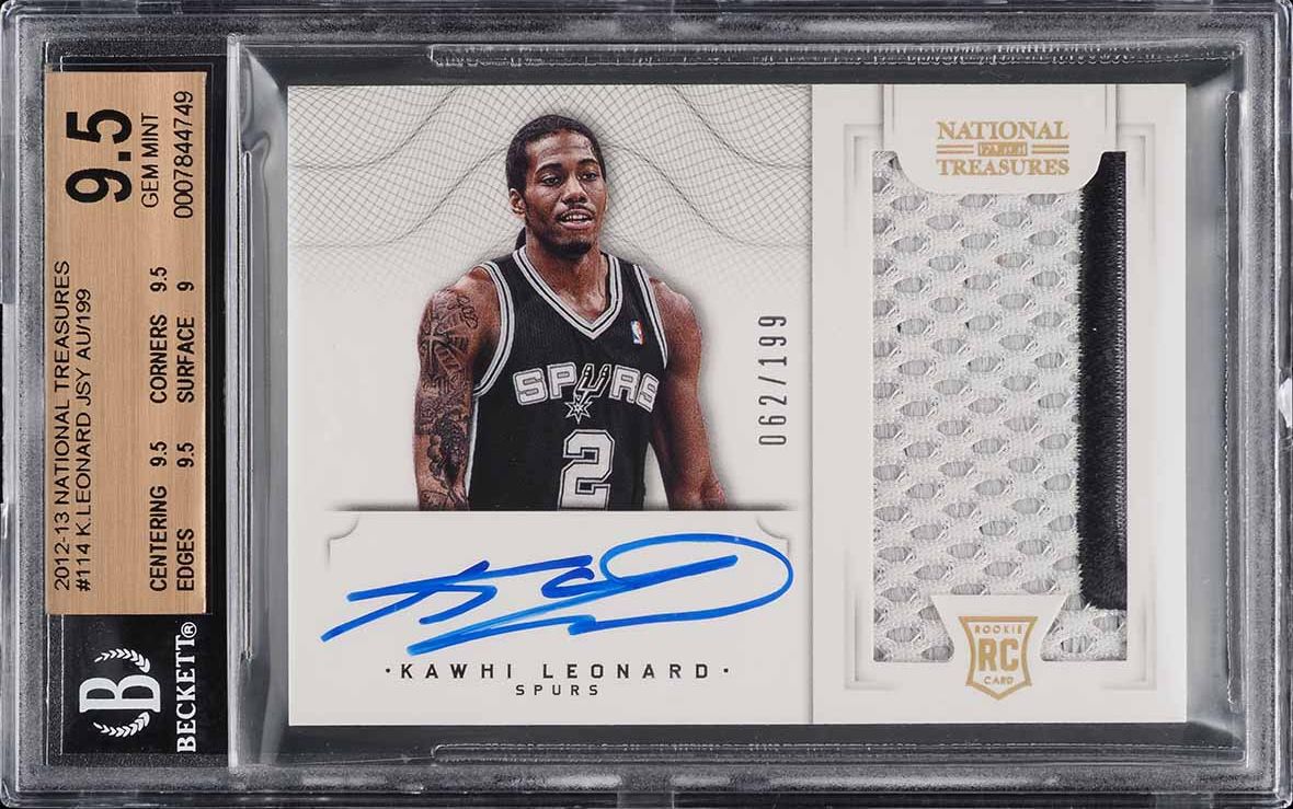 2012 National Treasures Kawhi Leonard ROOKIE PATCH AUTO /199 #114 BGS 9.5 GEM
