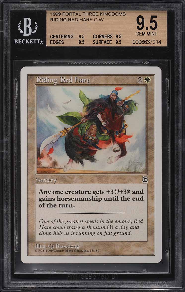 1999 Magic The Gathering MTG Portal Three Kingdoms Riding Red Hare C W BGS 9.5