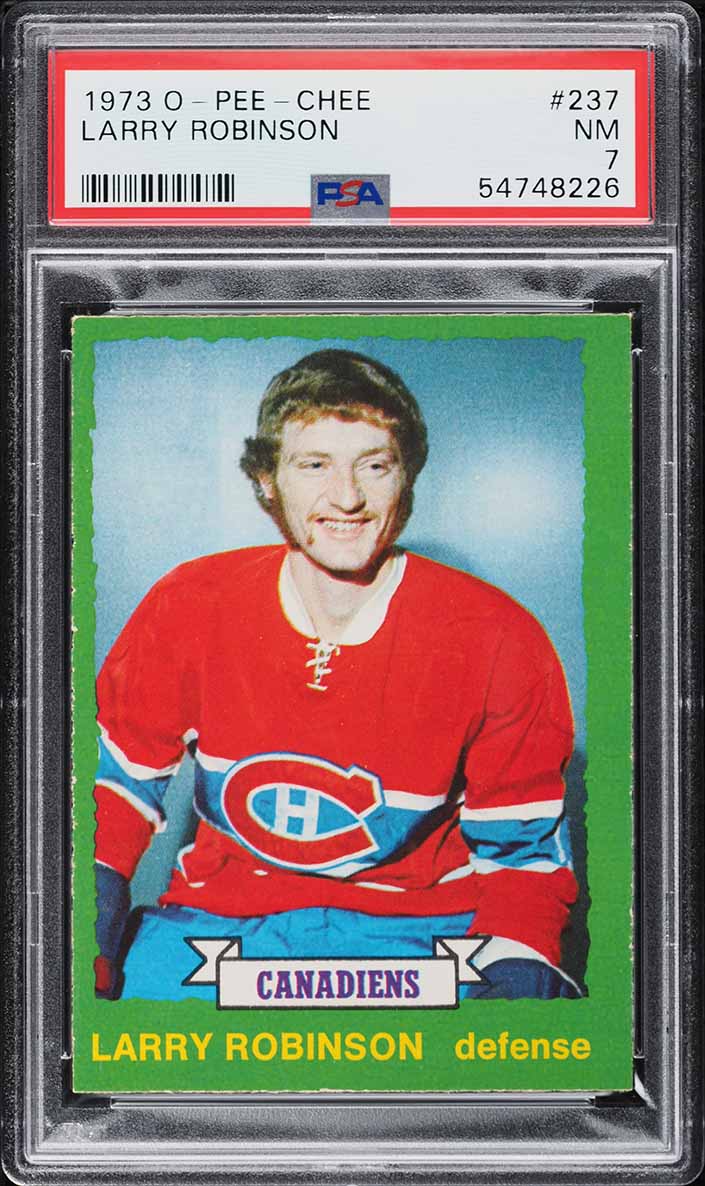 1973 O-Pee-Chee Hockey Larry Robinson ROOKIE #237 PSA 7 NRMT