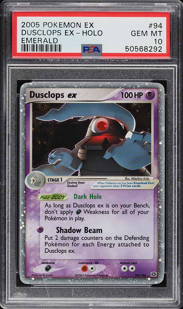 2005 Pokemon EX Emerald Holo Dusclops Ex #94 PSA 10 GEM MINT