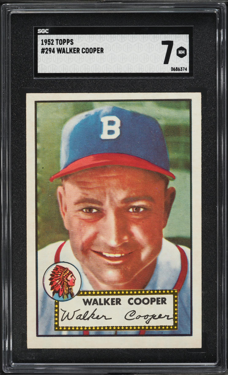 1952 Topps Walker Cooper #294 SGC 7 NRMT