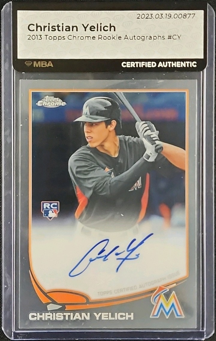 2013 Topps Chrome Christian Yelich ROOKIE AUTO #CY MBA AUTH