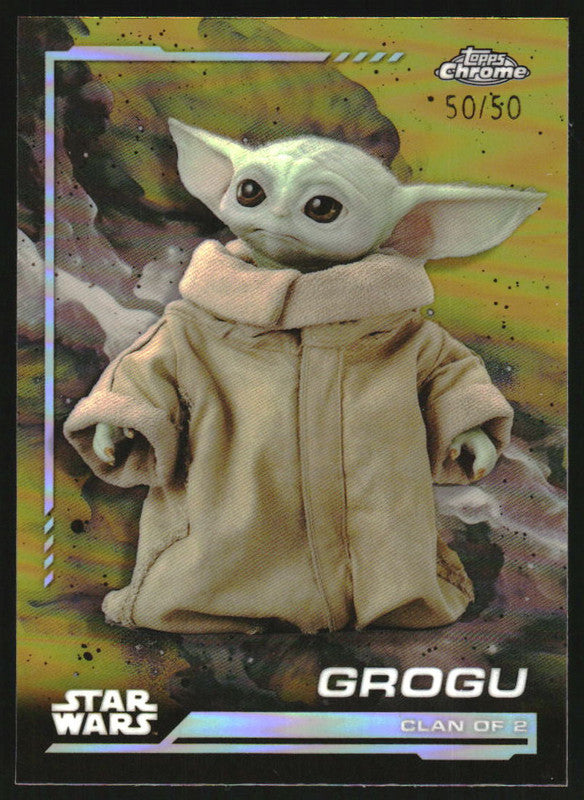 2024 Topps Chrome Star Wars Gold Refractors #22 Grogu /50