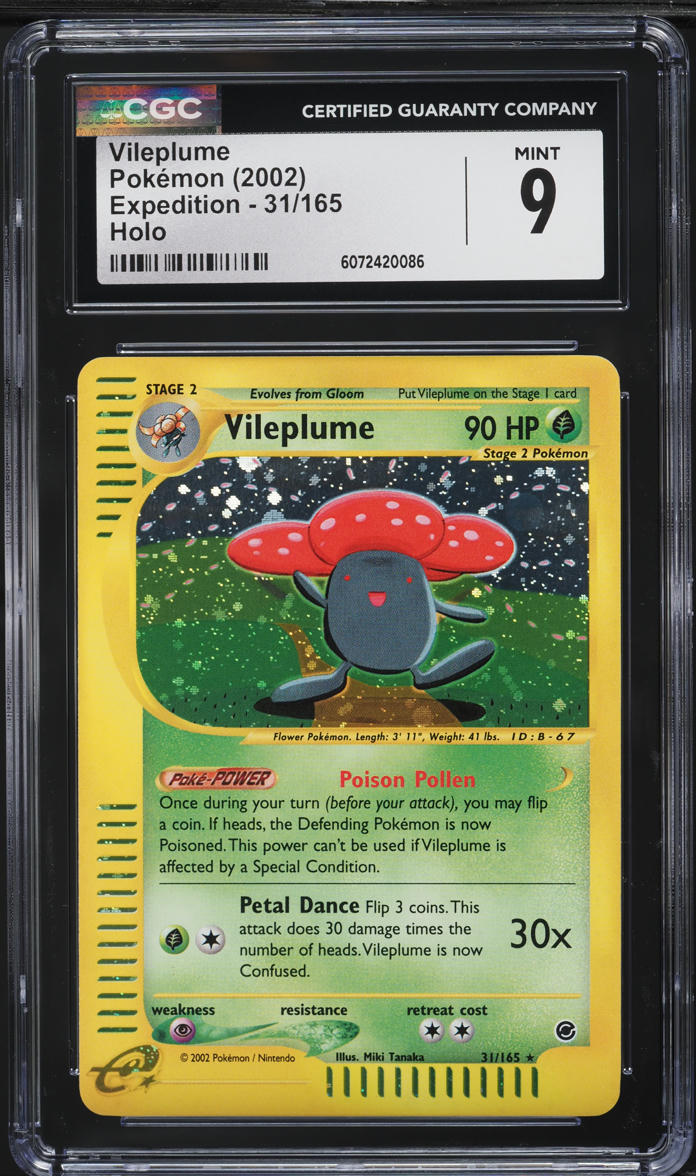 2002 Pokemon Expedition Holo Vileplume #31 CGC 9 MINT