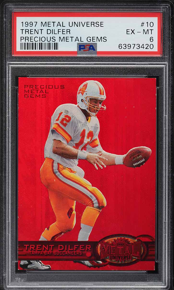 1997 Metal Universe Precious Metal Gems PMG Red Trent Dilfer /150 #10 PSA 6 EXMT