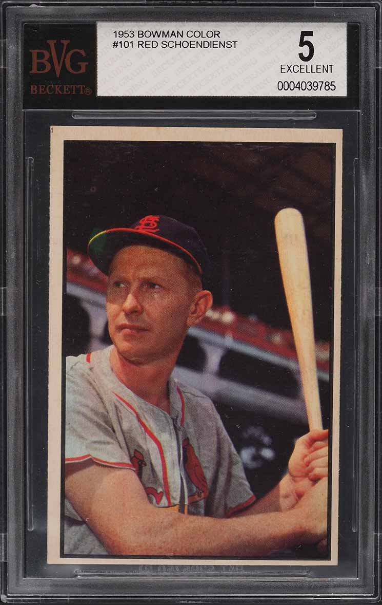 1953 Bowman Color Red Schoendienst #101 BVG 5 EX