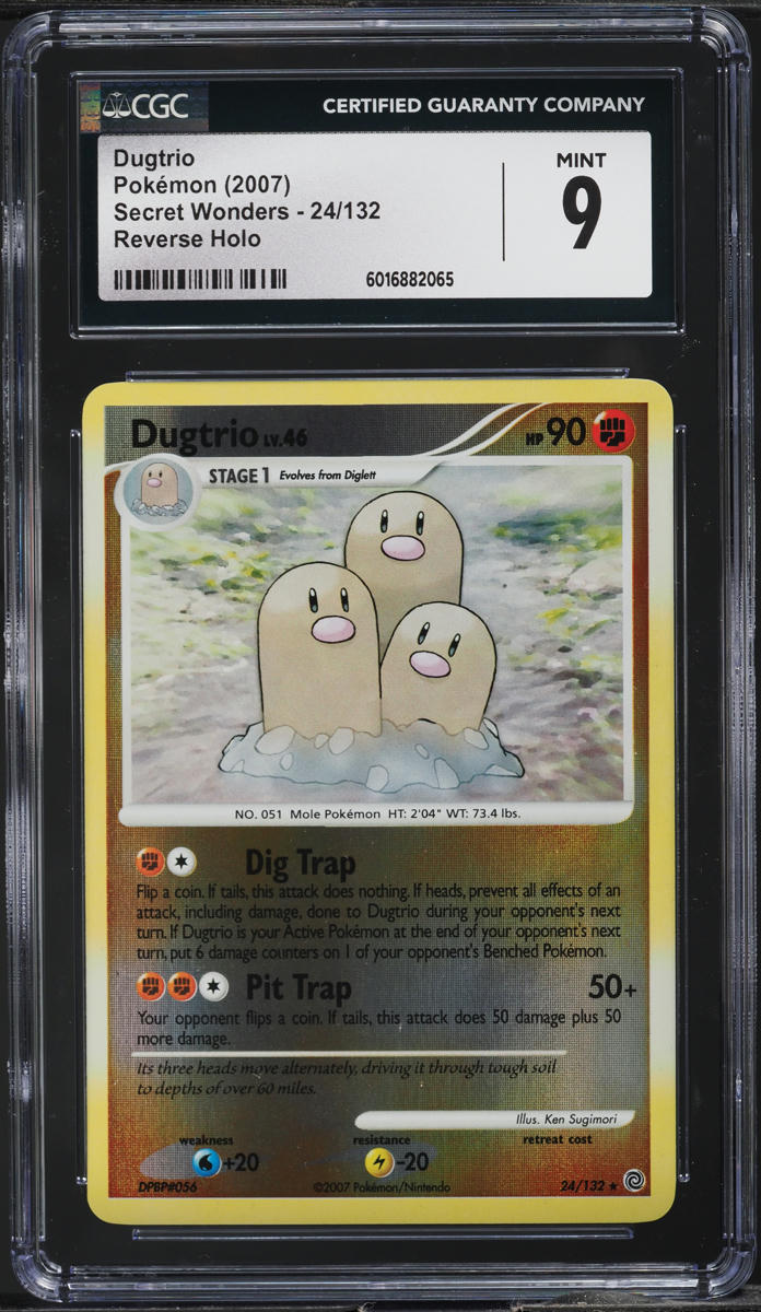 2007 Pokemon Diamond & Pearl Secret Wonders Reverse Holo Dugtrio #24 CGC 9 MINT