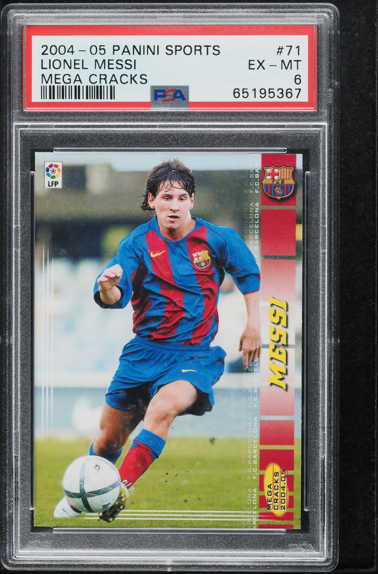 2004 Panini Sports Mega Cracks La Liga Lionel Messi ROOKIE #71 PSA 6 EXMT