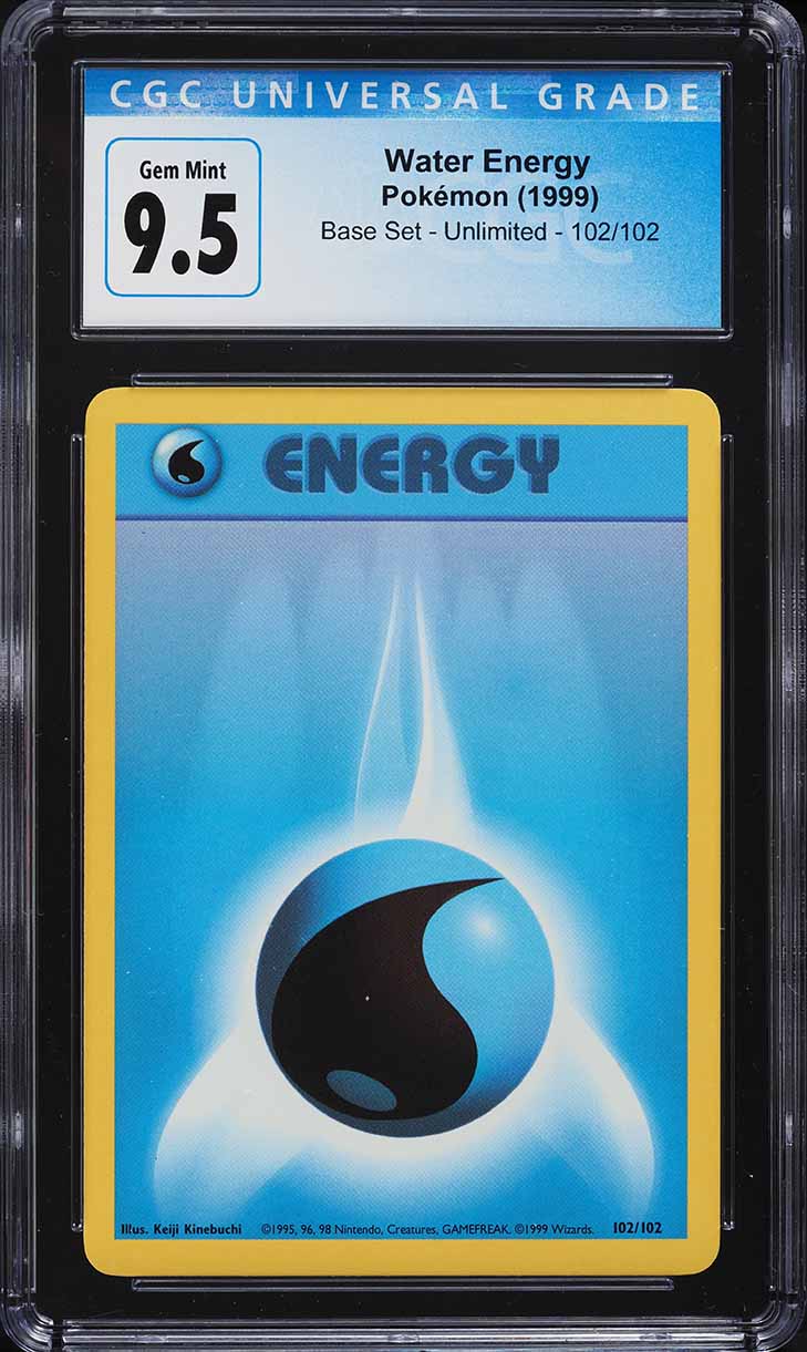 1999 Pokemon Base Set Water Energy #102 CGC 9.5 GEM MINT
